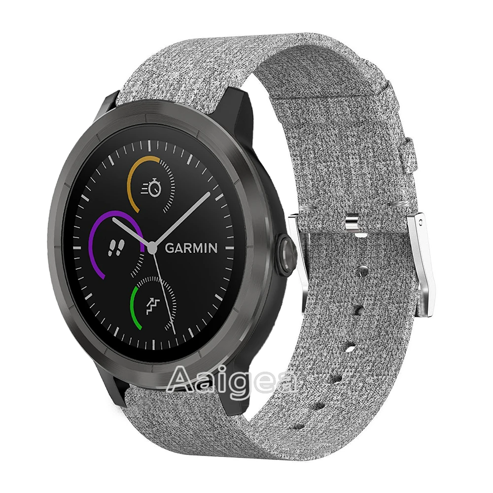 Серый Тканый тканевый ремешок для наручных часов Garmin Vivoactive 3, сменный модный нейлоновый ремешок для наручных часов, браслет 20 мм - Цвет: Серый