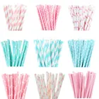 Соломинки для питья, 25 шт.лот, светло-розовые, голубые