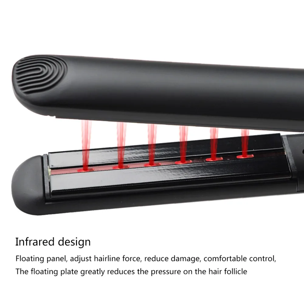 

LED Display Infrared Wide Plate Ceramic Tourmaline Hair Straightener Iron Anions Flat Iron 110-240V Less Damaged Clectric Splint