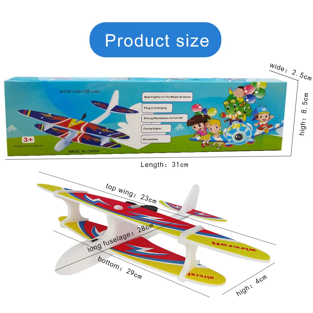 Flytec DIY биплан планер пена питание летающий самолет электрический конденсатор USB зарядное устройство ручной метательный планер EPP игрушки для детей