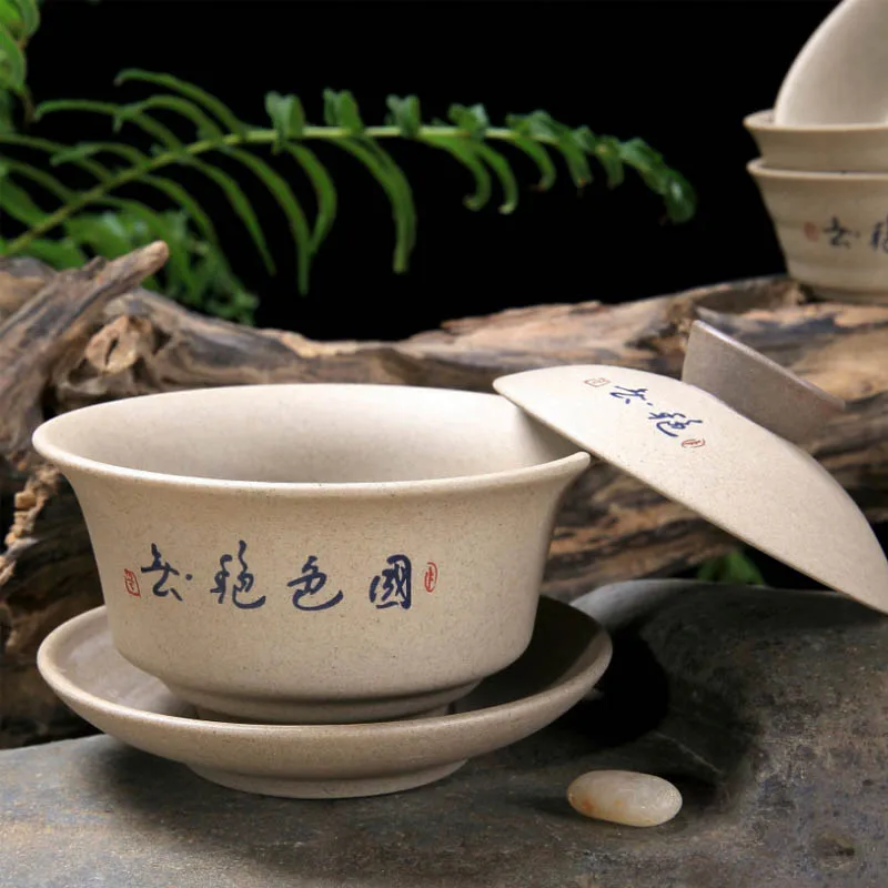 Чайный набор BORREY из фарфоровой керамики чайный Gaiwan расписанный вручную