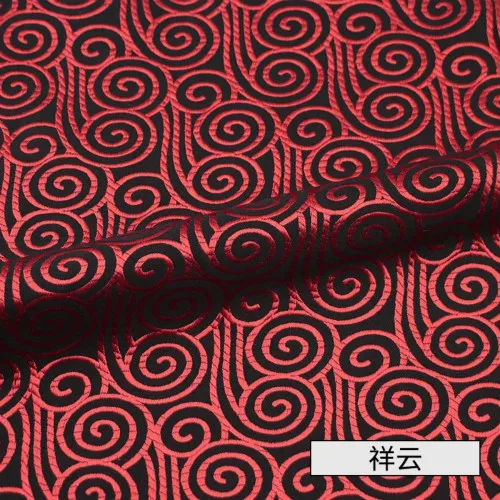 Propitious cloud Width 150cm Chinese Red Tang Suit Cheongsam Sheet Cloth Silk Like Damask Jacquard Brocade Metallic Fabric - Цвет: Propitious cloud