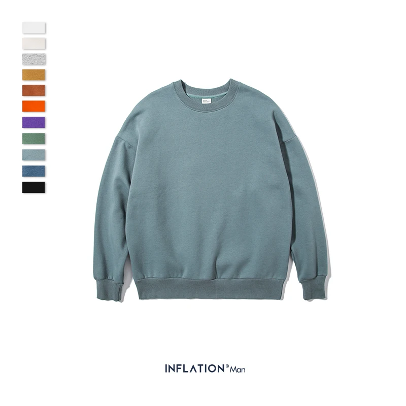 Grey blue Зимние мужские толстовки в стиле хип-хоп из вельветовой ткани, флисовые свитшоты, 10 однотонных цветов, мужские плотные свитшоты 166W17, новинка - Цвет: Grey blue