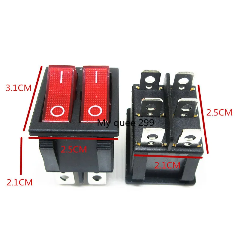 2 шт. переключатель на 6 контактов 15 а/250 В переменного тока 20 А/125 тока|kcd4 rocker switch|kcd4