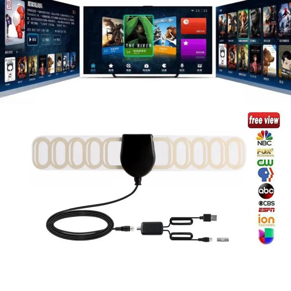 

Digital TV Active Antenna VHF-H UHF Built-in 20dB RF AMP Car DVB-T DVB-T2 Antenna 20dB Gain TV Antennas F Plug