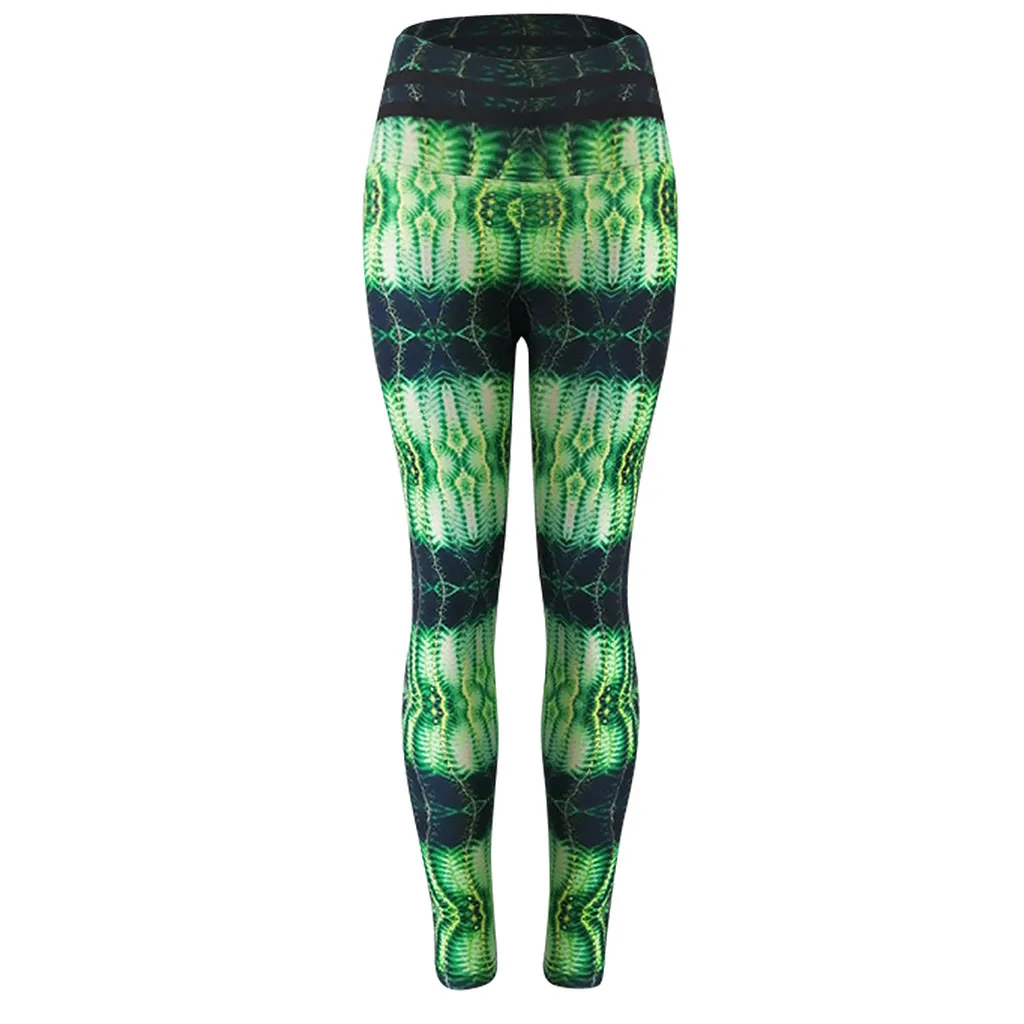Женские повседневные леггинсы с цифровой печатью высокая талия для занятий