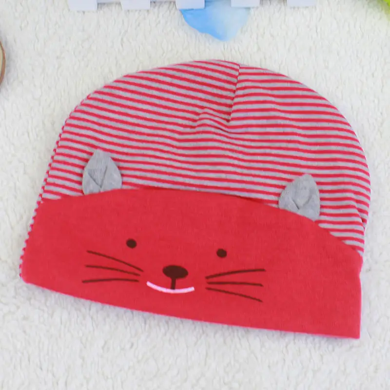 2016 Горячие Мягкие Хлопчатобумажные Детские Hat Прекрасный Кот Полосой Beanie Зима