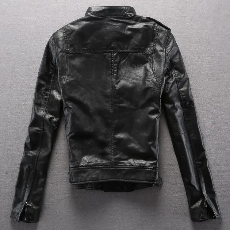 Женская Повседневная мотоциклетная куртка wumen черная из натуральной овечьей