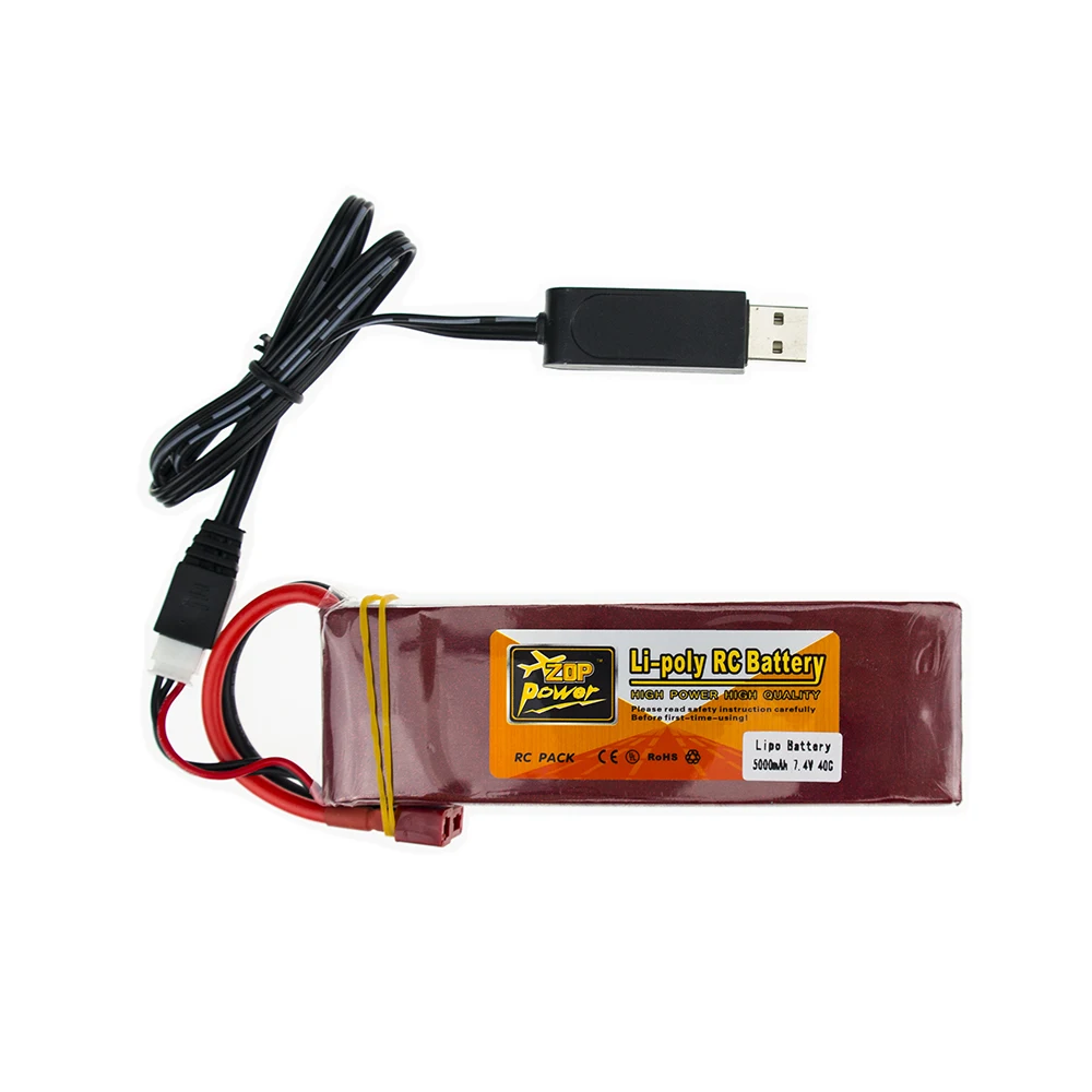 Литиевый Дрон аккумулятор 5000 мАч Lipo 7 4 В 40C XT60 T штекер с USB зарядным устройством 3 в