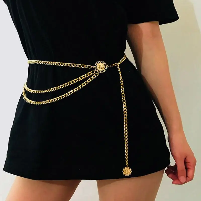 Boho сексуальное многослойное Геометрические тела пояс для живота цепь Для женщин