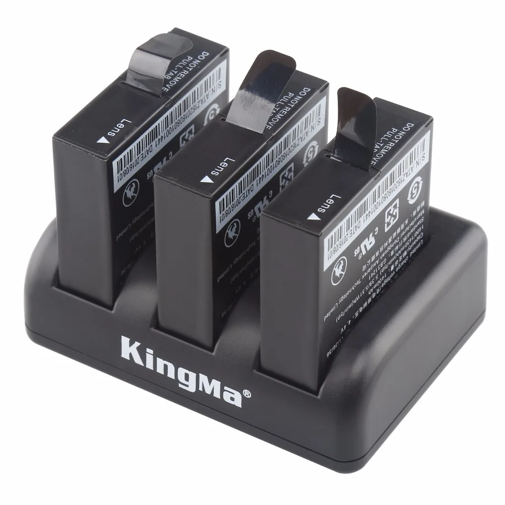 Новинка 3 канальное Зарядное устройство USB + шт. AZ16 1 сменная батарея для XiaoYi 4K Action
