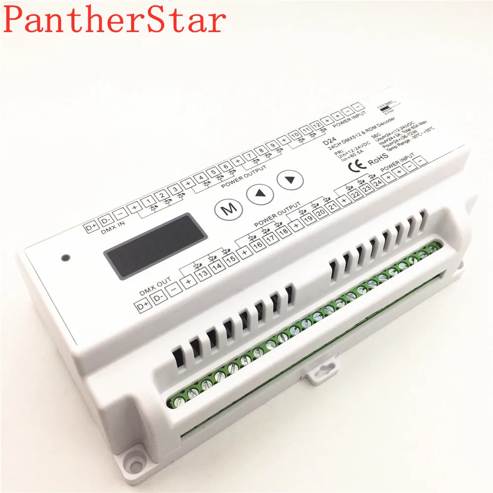 Новый D24 DC5V-24V вход 3A * 24CH выходной дисплей Din rail постоянное напряжение 24 канала CV