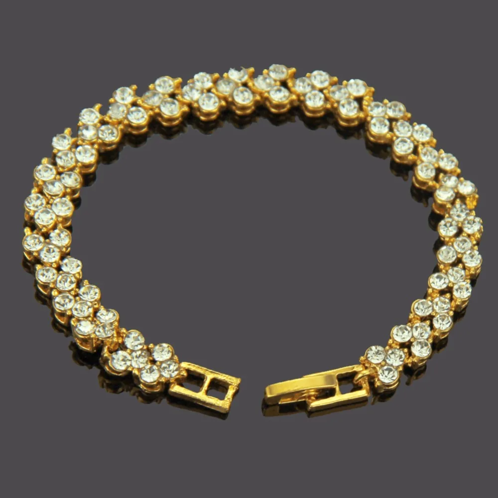Iced Out браслет полностью Кристальные Стразы прозрачные браслеты Хип-хоп модные