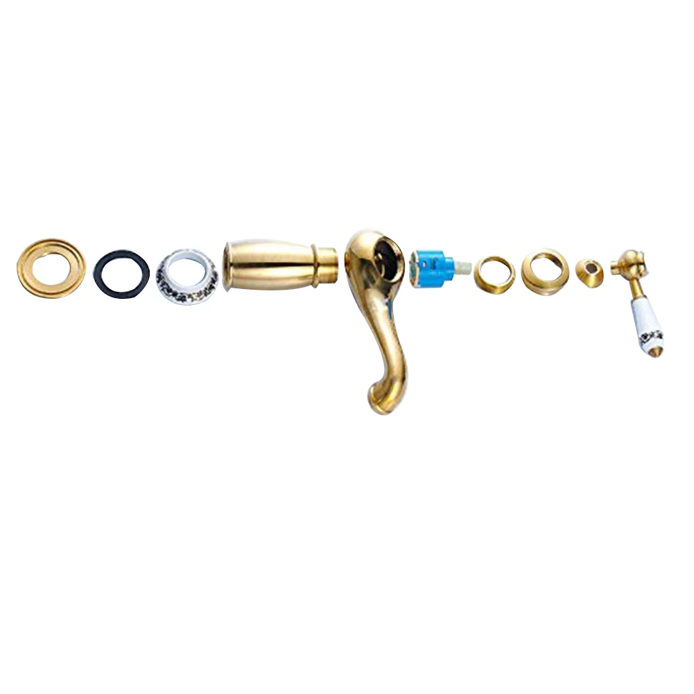 All copper ceramics Single Handle hole kitchen Washing basin chrome Faucet(Gold) | Обустройство дома