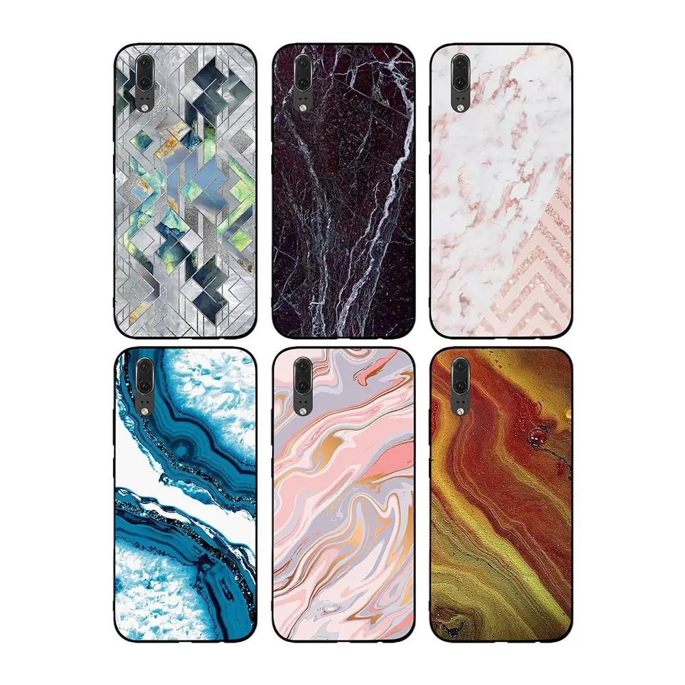 Glitter Marble soft phone For huawei Honor 6A 7A 3GB Pro 7X 8X 8C 10 Lite Note Back Cover | Мобильные телефоны и