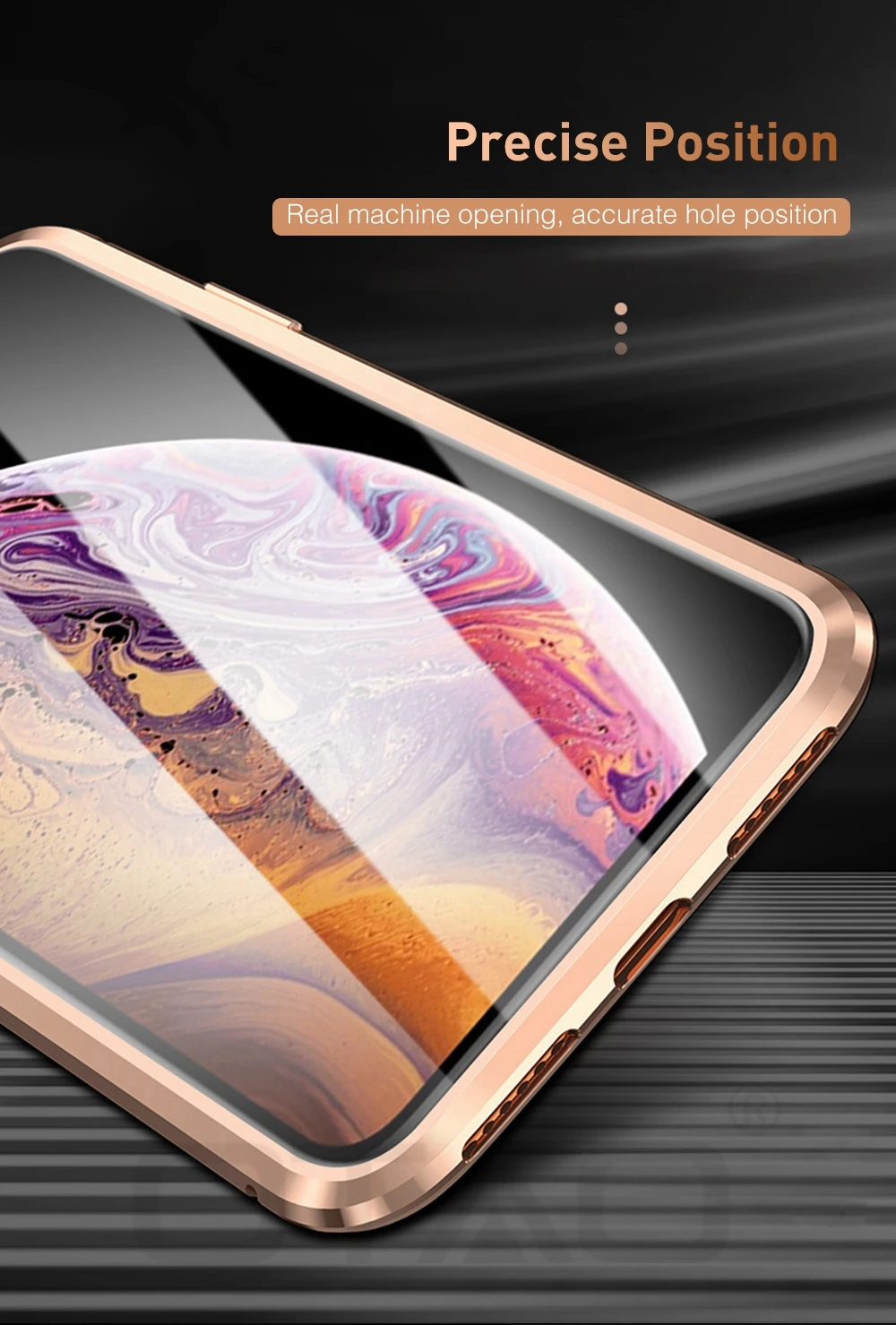 OTAO двусторонний стеклянный Магнитный чехол для iphone 7 8 Plus XS Max Xr X Металлический Магнитный чехол на 360 градусов для iphone 6 Coque
