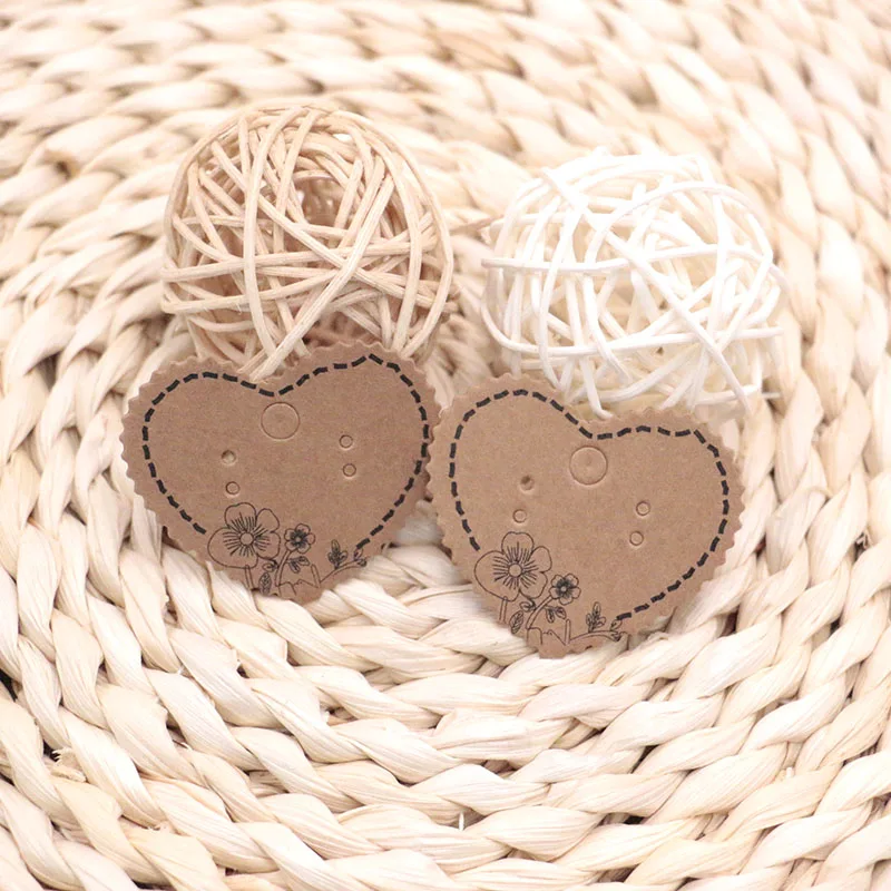 

100pcs/lot Kraft Earring Cards Paper Jewelry Display Accessories Holder Hanging Tag Brown Thick Ear Studs/Drops Packaging