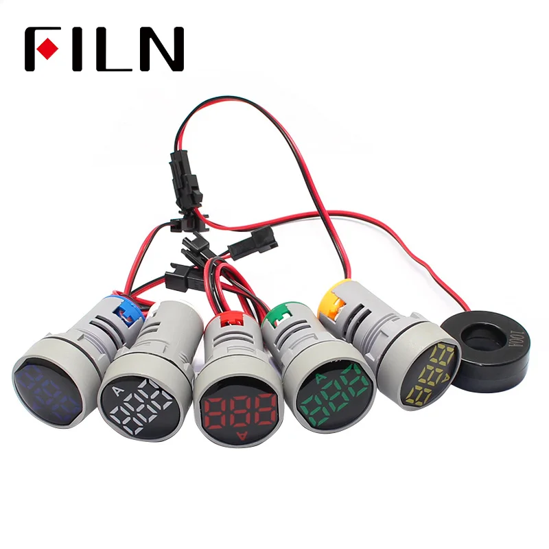 FL1P 22NA NN 1 0 100A цифровой амперметр измеритель тока светодиодный индикатор квадратная сигнальная лампа AC 220V