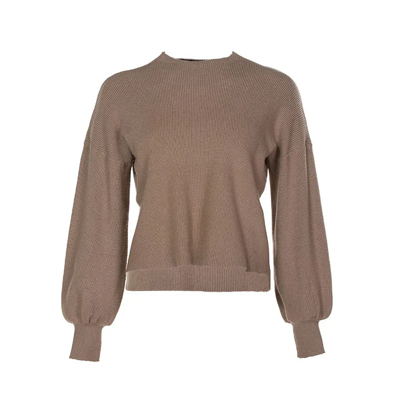 Voobuyla Women Pullover Fashion Lantern Sleeve Sweater and Jumper For Woman 2019 Spring Solid Color Knitting Feminino | Женская одежда