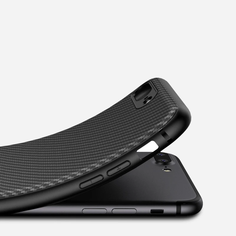 Carbon Fiber Case for iphone X 7 8 plus thin Slim Back Luxury 6S 6 Silicon Soft Black Cover |