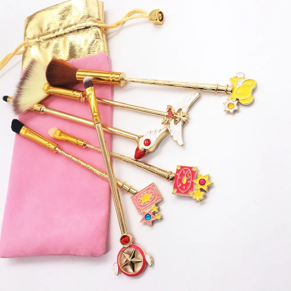 6 шт. Сейлор Мун макияж карты Captor Sakura аниме кисти для макияжа косметический маркер туалетных палочек красота для женщин и девочек Прямая поставка
