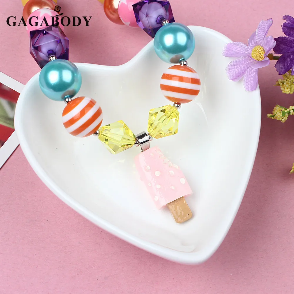 1 шт.-подвеска мороженое ожерелье из жевательной резинки массивное бисера для