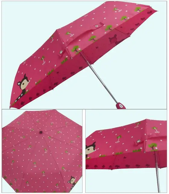 1 шт. Женский автоматический зонт Олень|umbrella rain women automatic|folding umbrella3 fold umbrella |