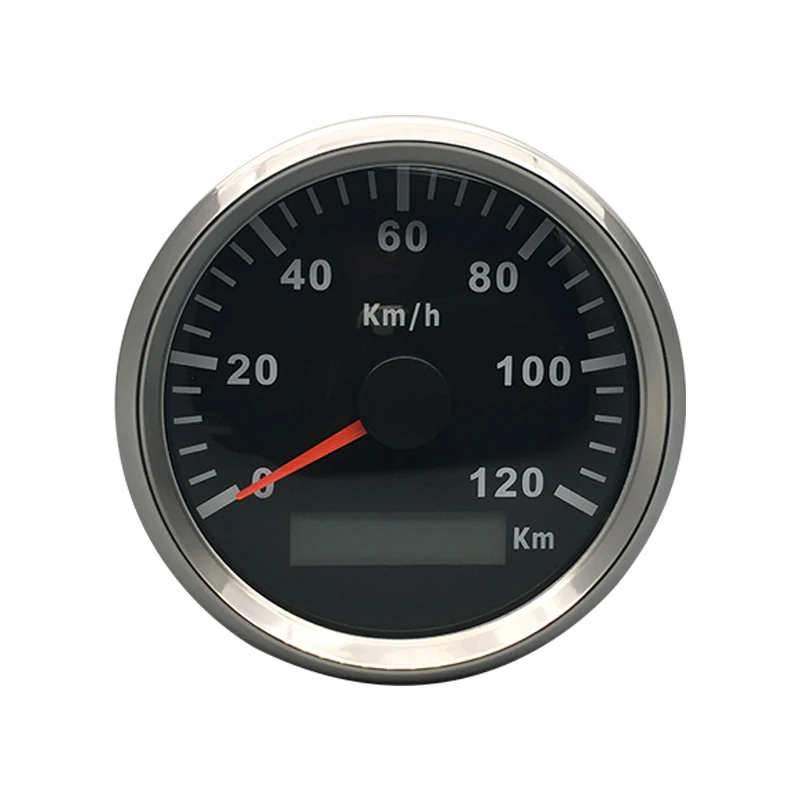 85 мм 120KMH мотоцикл Водонепроницаемый IP67 gps Спидометр Одометр Калибр метр для автомобиля Грузовик Лодка 12 В 24 В с красной подсветкой