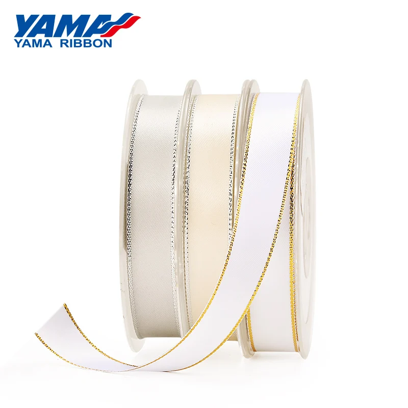 Атласная лента YAMA Silver Edge 0 25 1 5 дюйма 6 9 16 22 38 мм 100 ярдов/партия аксессуары для