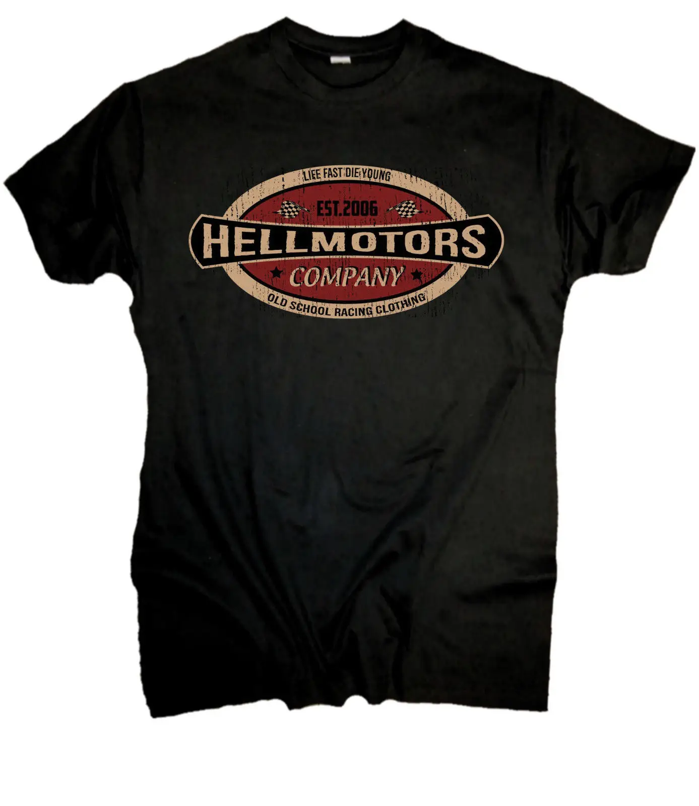100% хлопок для мужчин рубашки Hellmotors Винтажная футболка байкеров US Car V8 Und Rockabilly Cooler