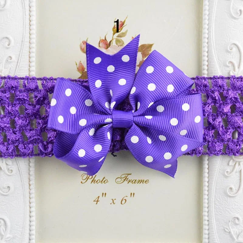 Infant Toddler Hair Accessory Polka Dot Bow decorate Baby Headband Stretchy Wraps |