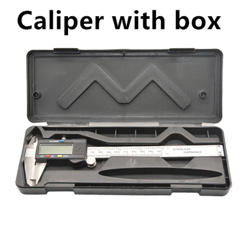 caliper with box 0-150 мм Цифровой штангенциркуль из нержавеющей стали Электронный штангенциркуль металлический штангенциркуль измерительный инструмент - Цвет: caliper with box