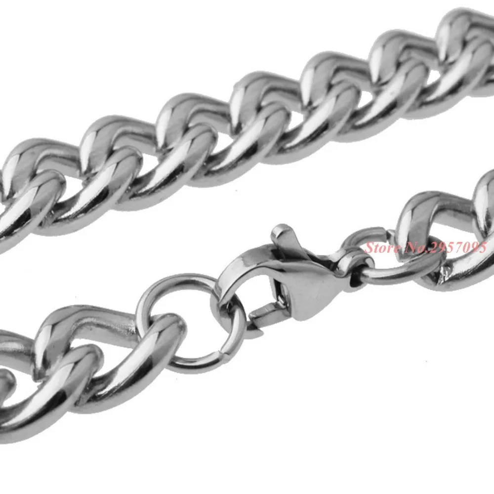 High Quality Width 9mm Stainless Steel Gold Cuban Chain Waterproof Men's Curb Link Necklace 7-40&quot Choose Size | Украшения и