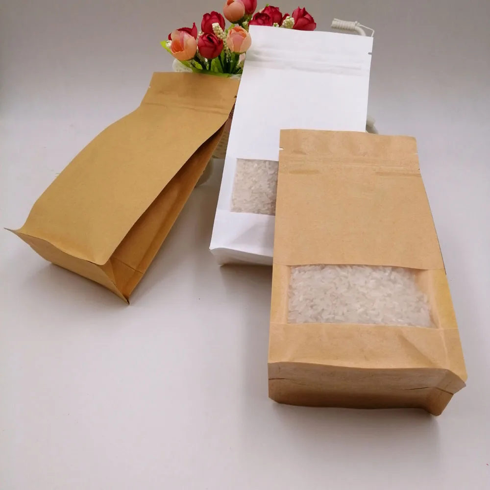 12x22x6 см 50 шт белый/коричневый пакет из крафт бумаги для подарков Рождественская