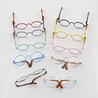 Очки для кукольных глаз, аксессуары для кукол, круглые стеклянные цветные очки, солнечные очки для кукол BJD и кукол для девочек, 1 шт.