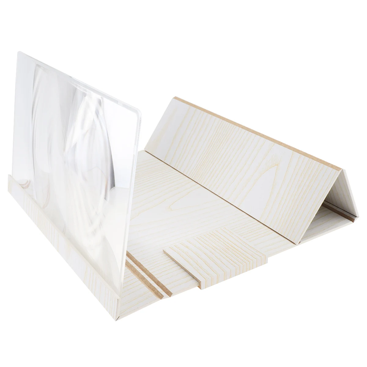 4X 12 дюймов портативное белое дерево PMMA + Fiberboard 3D видео мобильный увеличитель для