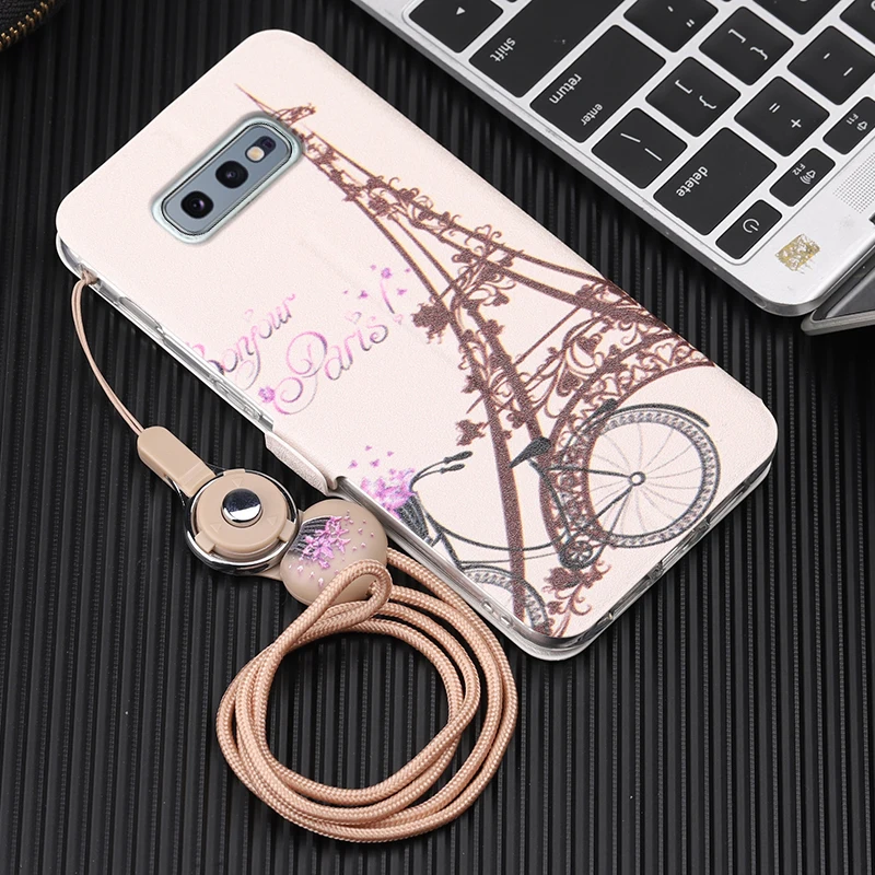 Чехол для Samsung Galaxy S10 Lite с милым рисунком флип-кошелек кожаный чехол подставкой