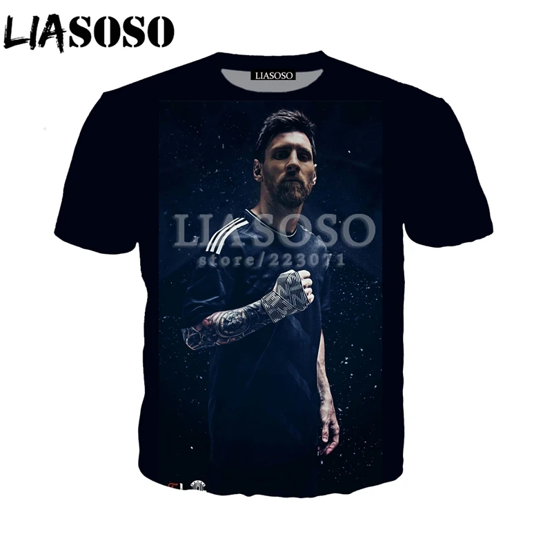 LIASOSO Летний Новый Модный свитшот для мужчин и женщин с 3D принтом звезды Месси