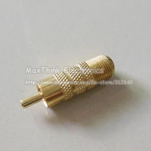 RCA Штекерный к F гнездовой разъем адаптера позолоченный 100 шт Бесплатная
