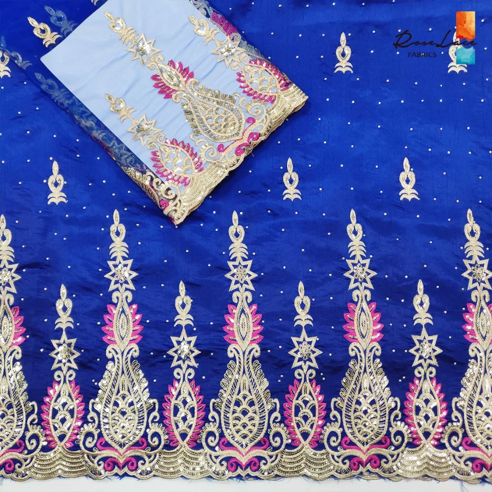 Стразы Африканский Джордж кружевная ткань с 2 ярдами Сетчатое кружево для блузки