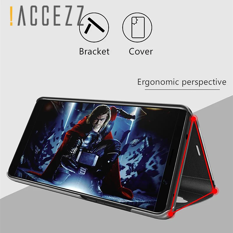 ! ACCEZZ 3D зеркальный умный флип чехол для телефона полностью защитный Huawei Mate 8 9 Pro с