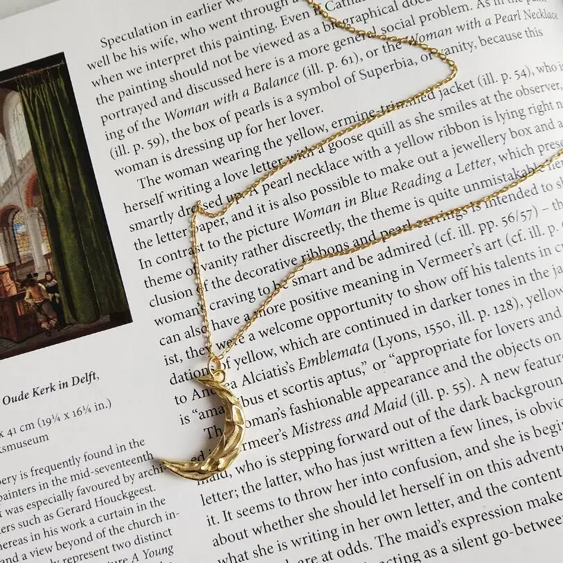 Женское ожерелье из серебра 925 пробы с подвеской в виде волны и Луны|Ожерелья