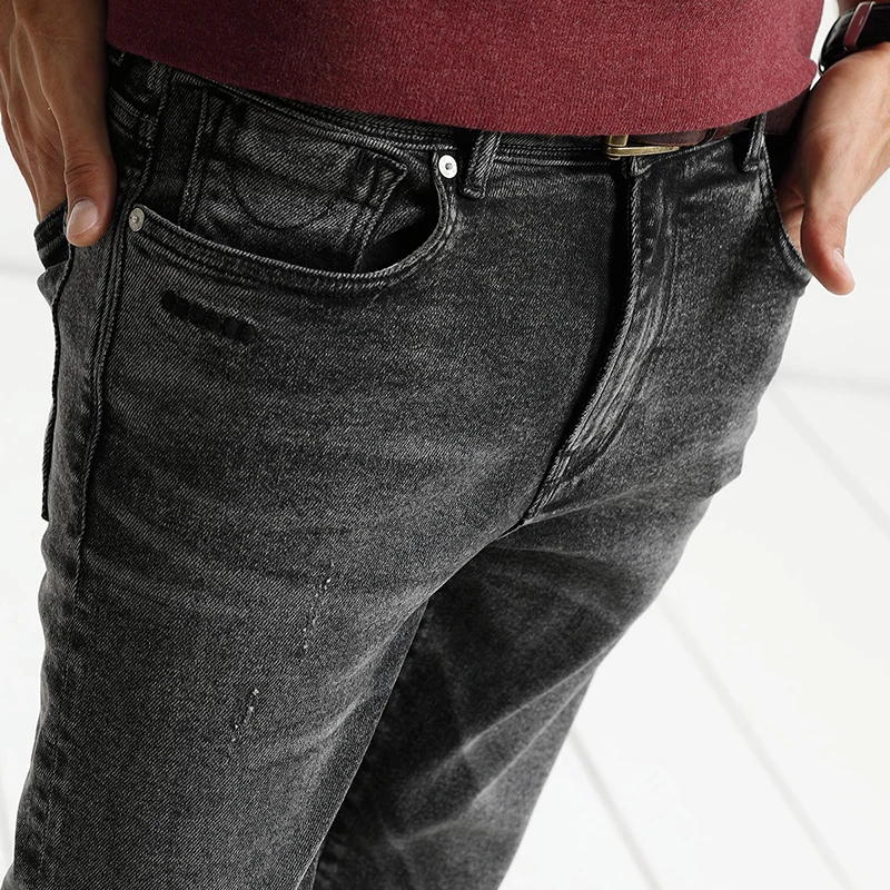 Мужские классические повседневные джинсы SIMWOOD демисезонные джинсовые брюки 2019