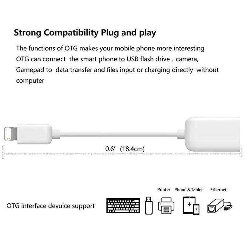 Allvcover для Lightning USB 3 0 Женский адаптер кабель OTG совместимый iPhone7/8/X/Plus Кабель
