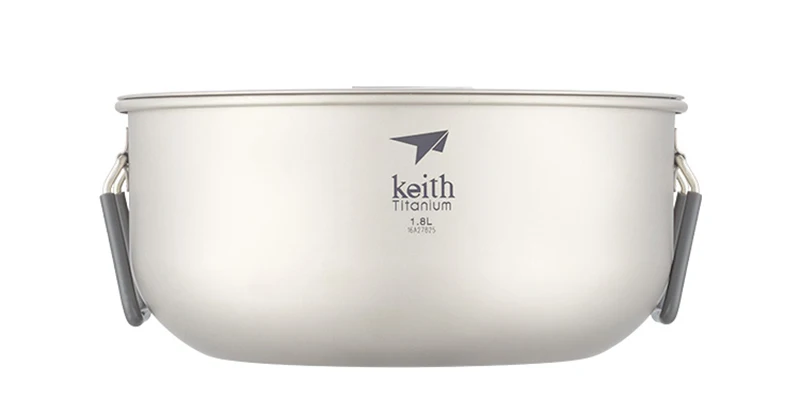 Keith титановый горшок со складными ручками, антипригарный горшок для приготовления пищи, ультралегкий портативный уличный набор посуды, столовые приборы, 1.8л Ti6015