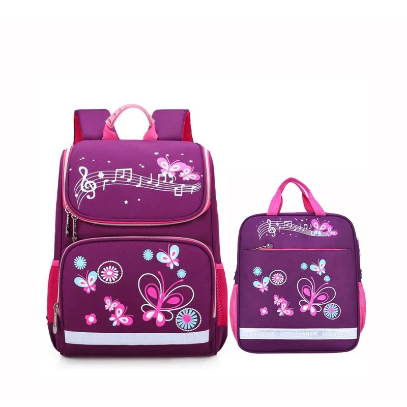Комплект детских школьных сумок для девочек и мальчиков, ортопедический рюкзак с бабочками из мультфильма, школьная сумка, ранец для детей