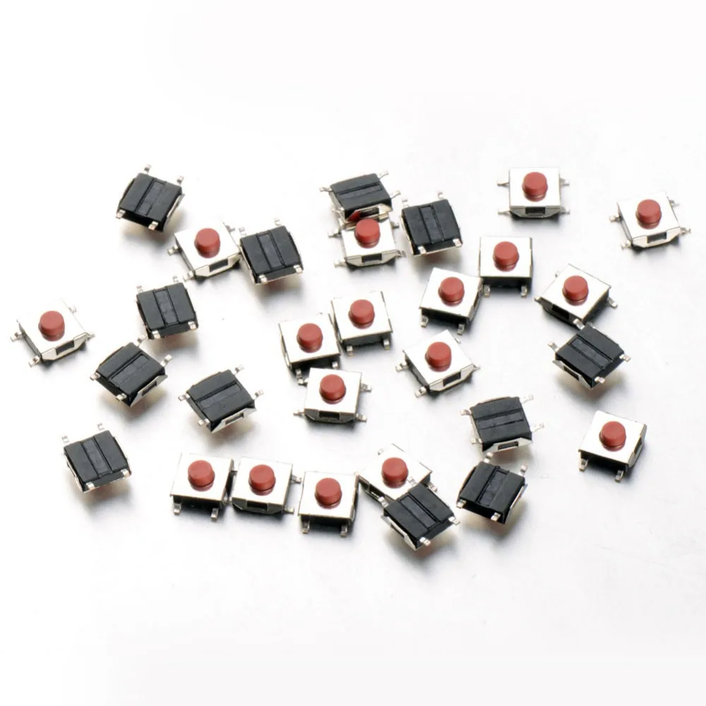 100 шт./лот SMD сенсорная кнопка ключ переключатель мгновенного Такт 4 Пина 6*6*2 5 мм