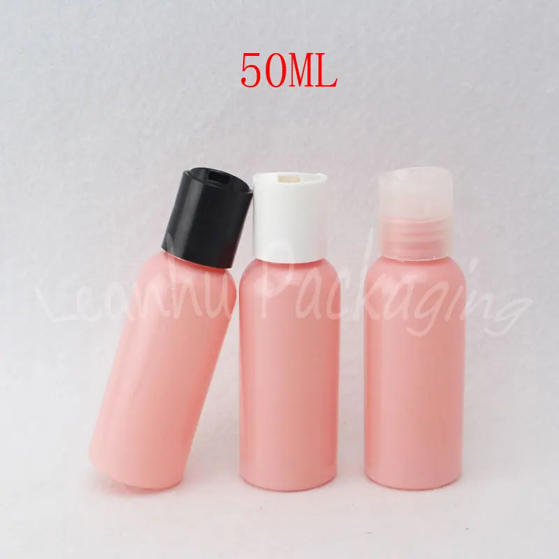 

50ML Pink Round Plastic Bottle , 50CC Empty Cosmetic Container , Lotion / Toner Portable Sub-bottling ( 50 PC/Lot )