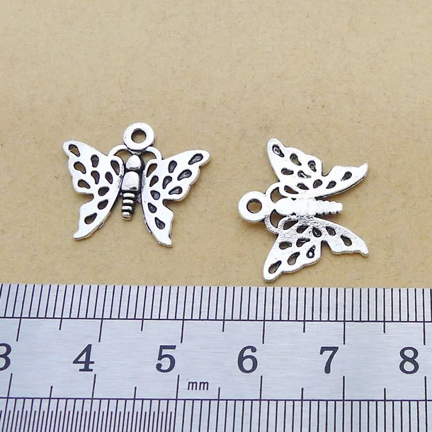 

200pcs Charm hollow butterfly pendants 17*20mm Antique silver Handmade Jewelry findings Making DIY Alloy accessories Hot gift