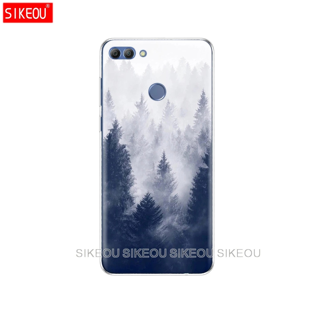 33667 Silicone Case For Huawei p smart Case Cover Enjoy 7S Case For psmart Back Cover Full 360 Protective Soft Tpu cute - Цвет: 33667